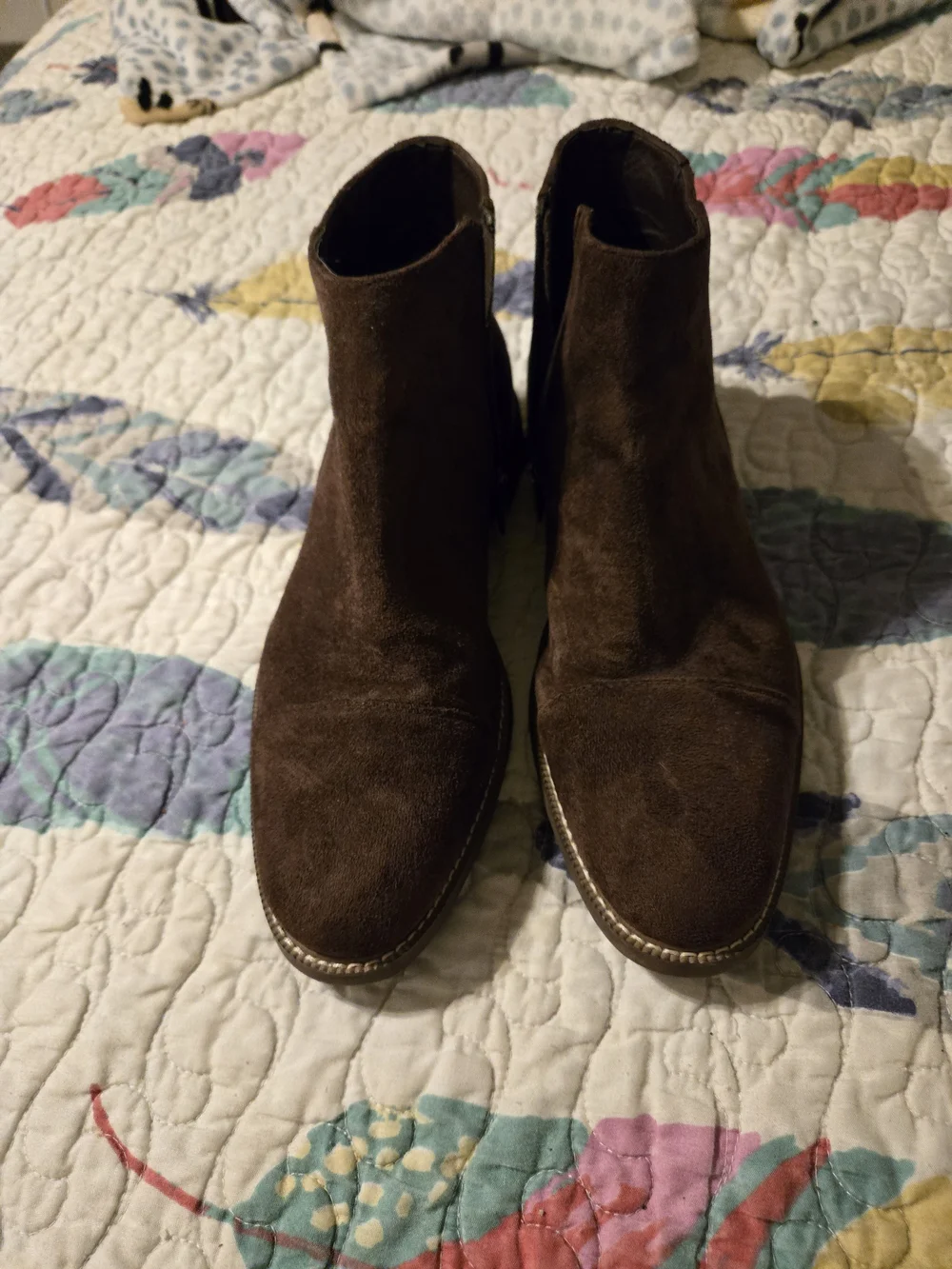Sporto Beltram Men's Brown Faux Suede Side Zip Ankle Boots Size 9.5M